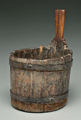Banded piggin, pine with wrought