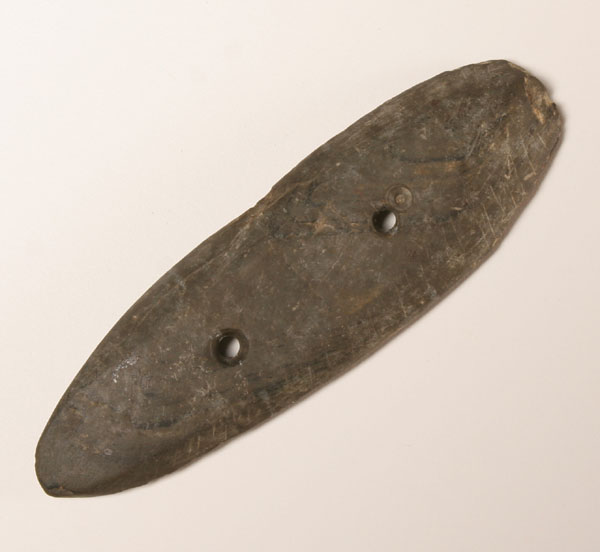 Banded slate gorget found 1 mi.