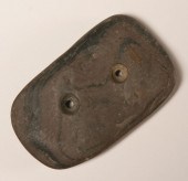 Banded slate gorget.  Found on