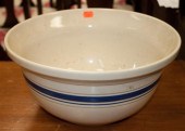 Banded whiteware mixing bowl E