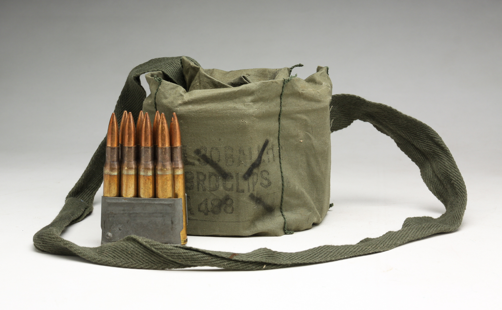 BANDOLIER WITH 7 ENBLOC M1 CLIPS