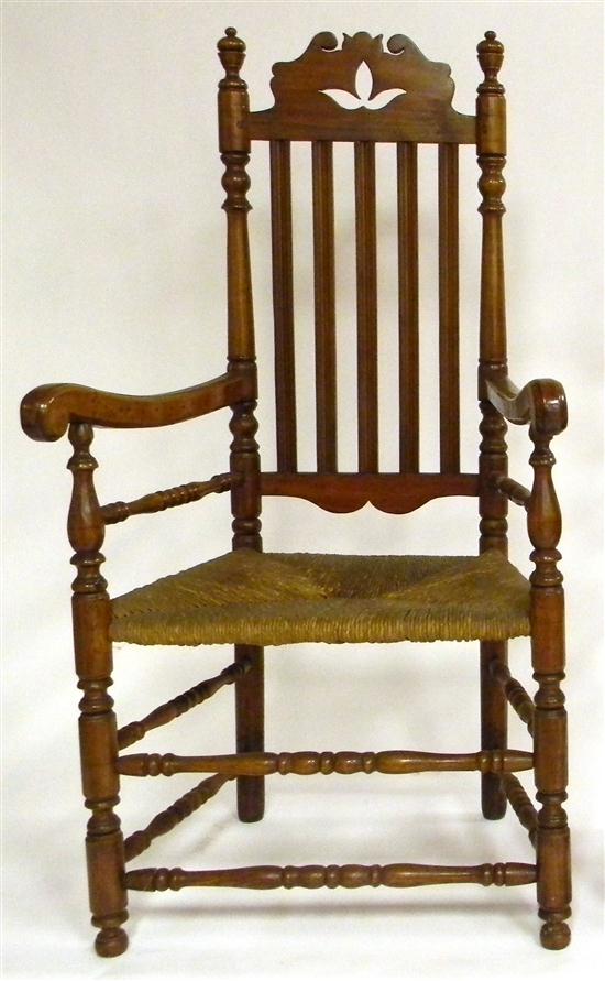 Banister back armchair  rush