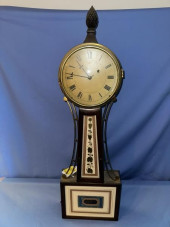 BANJO CLOCK, DECORATED GLASS D