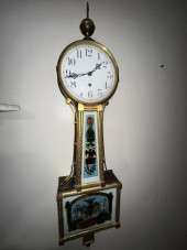 BANJO CLOCK, REVERSE PAINTING