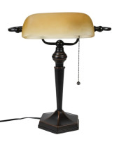 BANKERS DESK LAMP WITH AMBER G