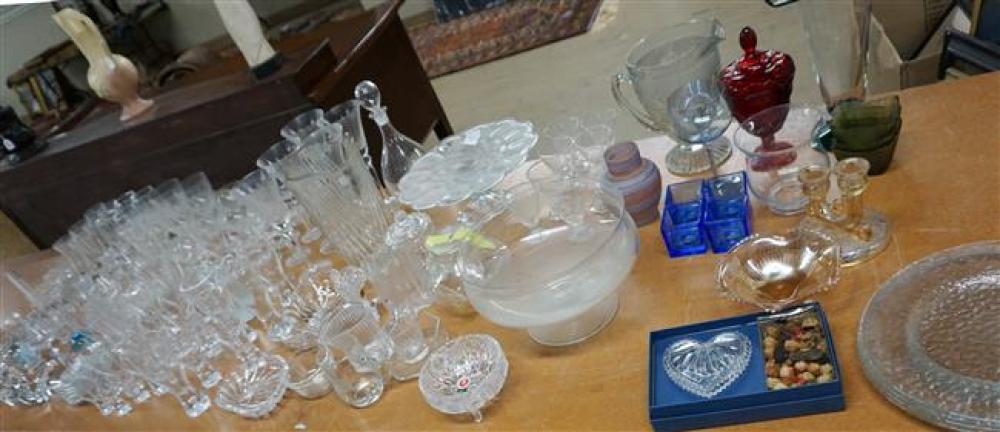 BAR AND KITCHEN GLASSWARE, VASES,