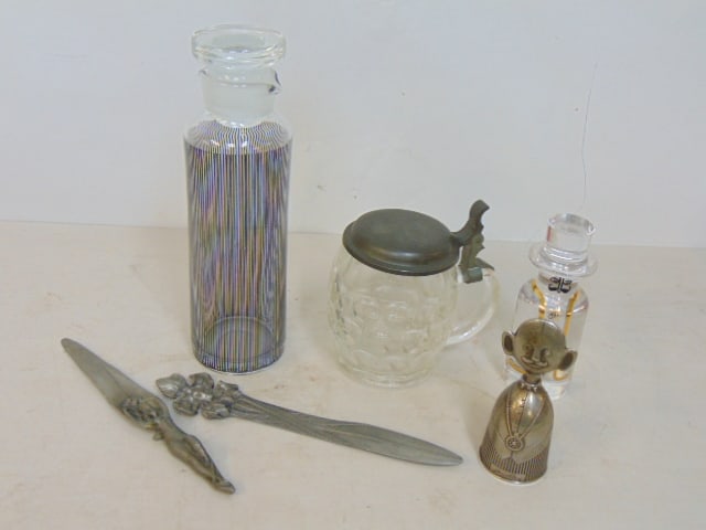 BAR LOT, GLASS JARS, STEIN,