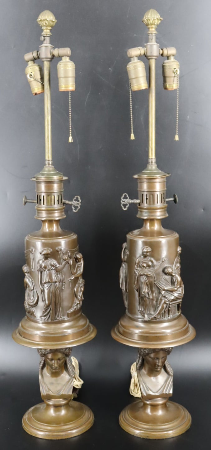 BARBEDIENNE. PAIR OF BRONZE