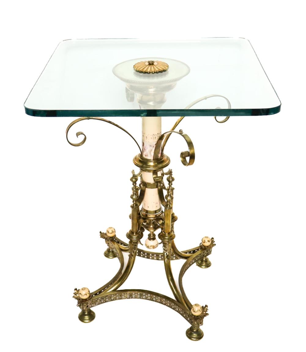 BARBEDIENNE STYLE GILT METAL MARBLE