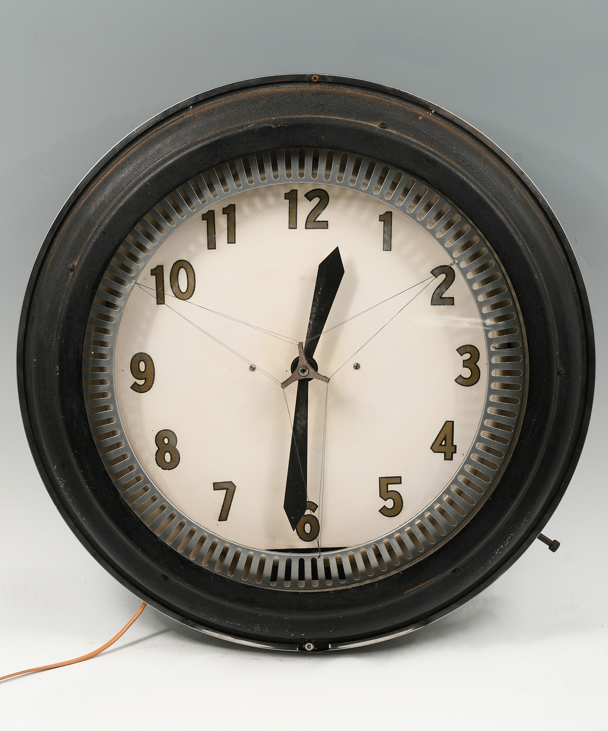 BARBER SHOP NEON CLOCK: Black metal