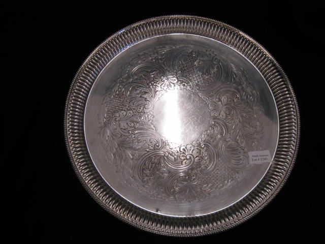 Barker Ellis Silverplate Round Tray