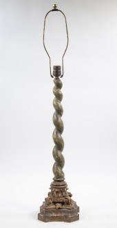 BARLEY TWIST TABLE LAMP Carved