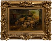 BARNYARD SCENE, H.A. RANSOM, O