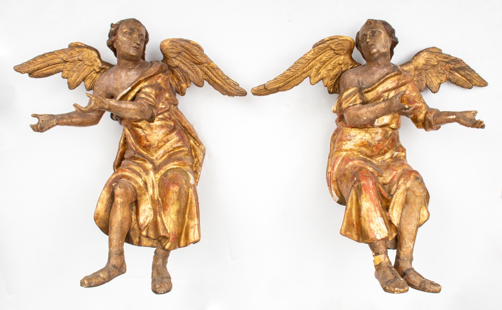 BAROQUE CARVED WOOD ANGEL