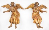 BAROQUE CARVED WOOD ANGEL SCUL
