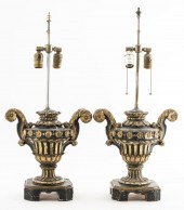 BAROQUE GILTWOOD URN TABLE LAM