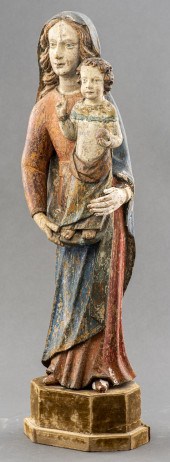 BAROQUE MADONNA AND CHILD CARV