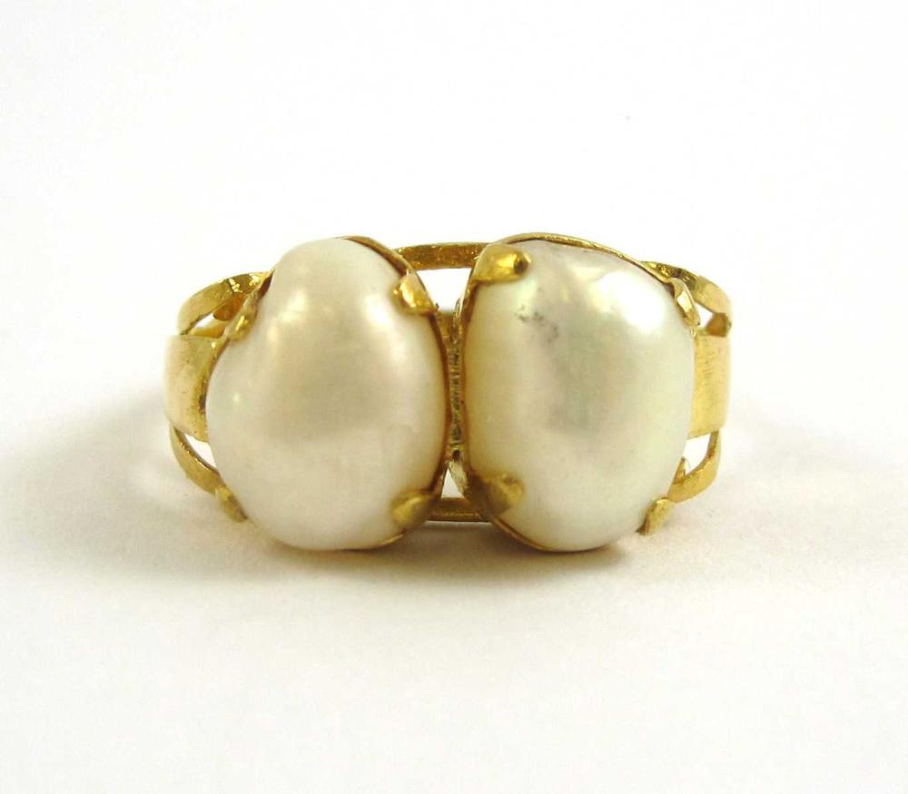 BAROQUE PEARL AND EIGHTEEN KARAT