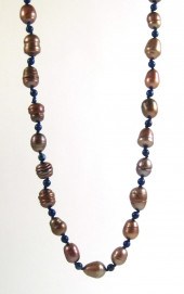 BAROQUE PEARL AND LAPIS LAZULI