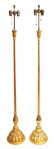 BAROQUE REVIVAL GILT FLOOR LAMPS,