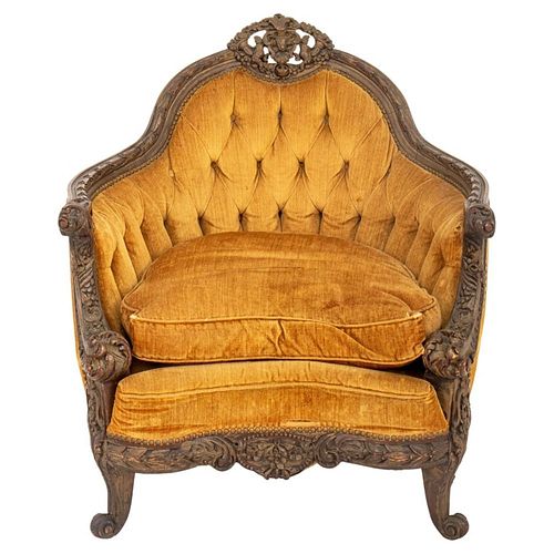 BAROQUE REVIVAL UPHOLSTERED CLUB