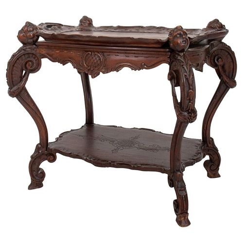 BAROQUE REVIVAL WALNUT 2-TIERED