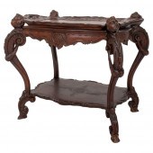 BAROQUE REVIVAL WALNUT 2-TIERE
