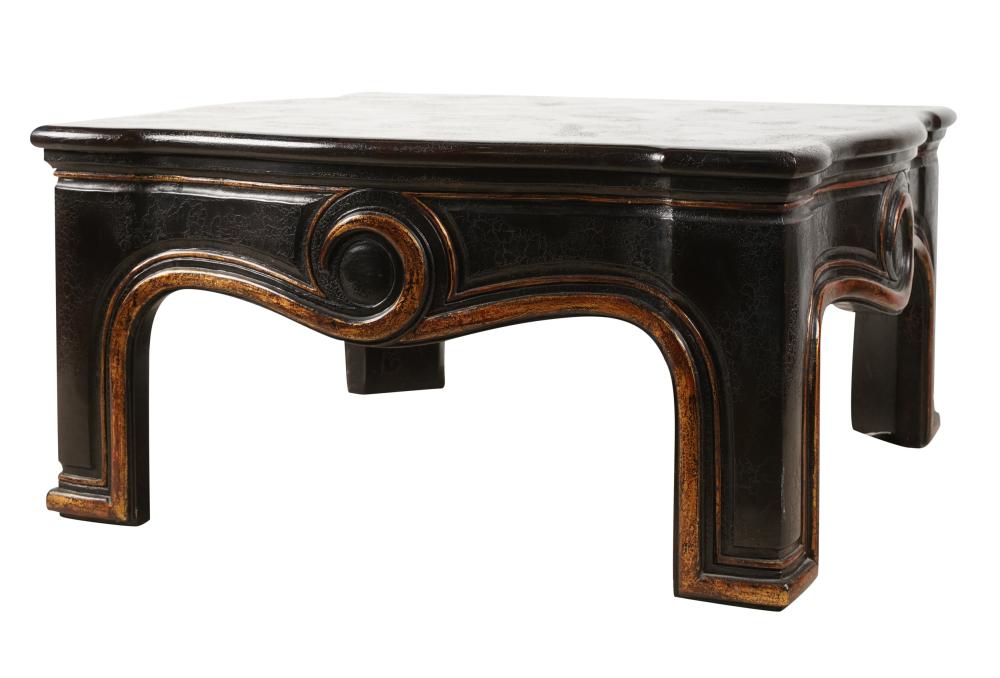 BAROQUE-STYLE BLACK PAINTED AND