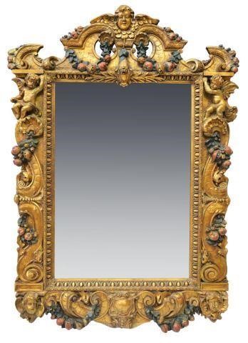 BAROQUE STYLE CARVED & GILT PUTTI