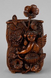 BAROQUE STYLE CARVED MAHOGANY