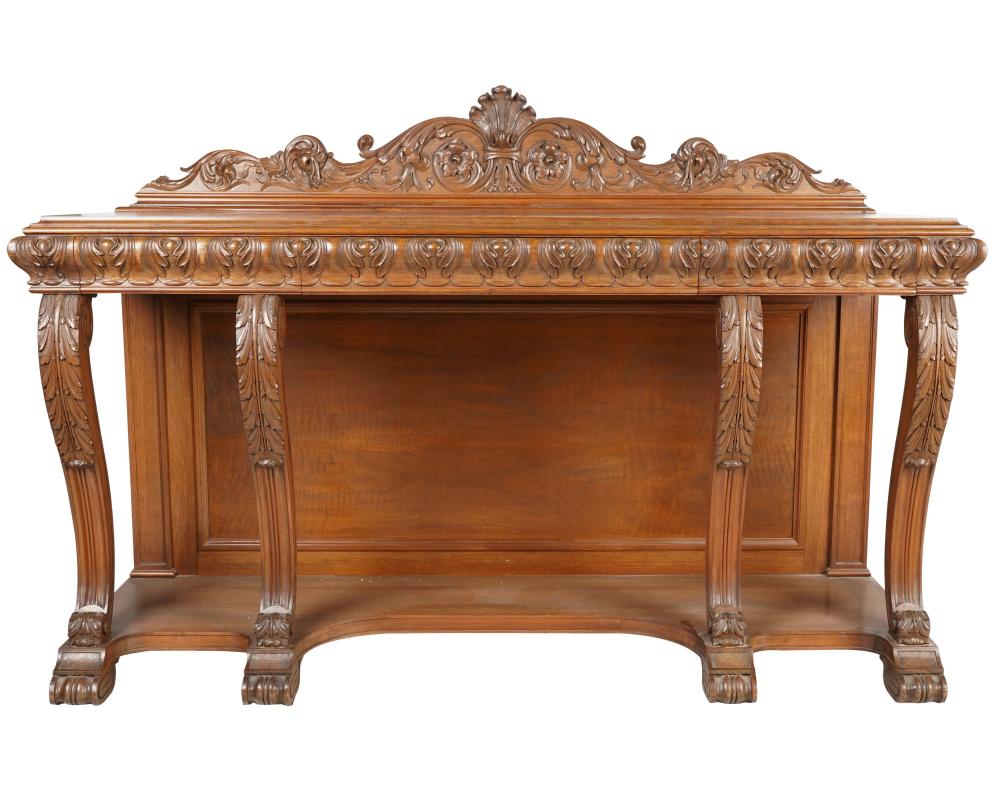 BAROQUE-STYLE CARVED MAHOGANY