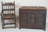 BAROQUE STYLE CARVED OAK ARMCH