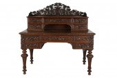 BAROQUE-STYLE CARVED OAK DESKl