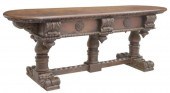 BAROQUE STYLE CARVED OAK TREST