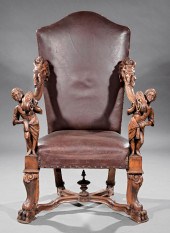 BAROQUE-STYLE CARVED WALNUT FI