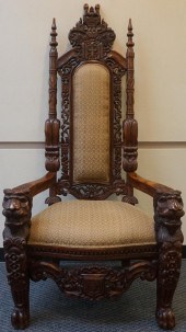 BAROQUE STYLE CARVED WALNUT 'L