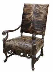 BAROQUE STYLE COWHIDE & LEATHE