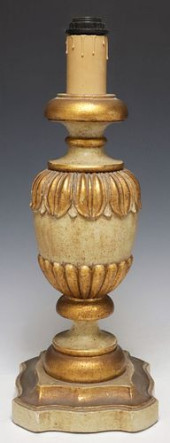BAROQUE STYLE GILT PAINTED VAS