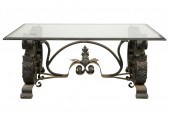 BAROQUE-STYLE IRON AND GLASS D