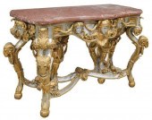 BAROQUE STYLE MARBLE-TOP GILT