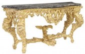 BAROQUE STYLE MARBLE-TOP GILTW