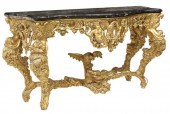 BAROQUE STYLE MARBLE-TOP GILTW