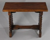 BAROQUE STYLE OAK TRESTLE BENC