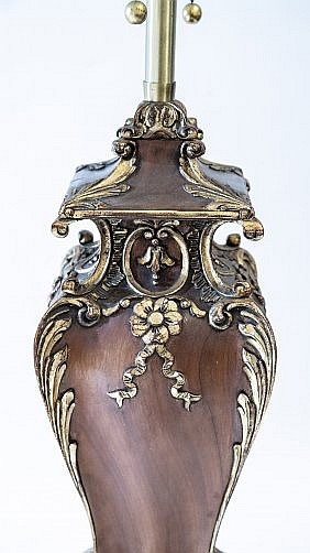BAROQUE STYLE PARCEL CARVED AND