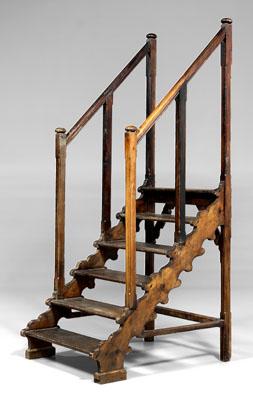 Baroque style pine library steps,