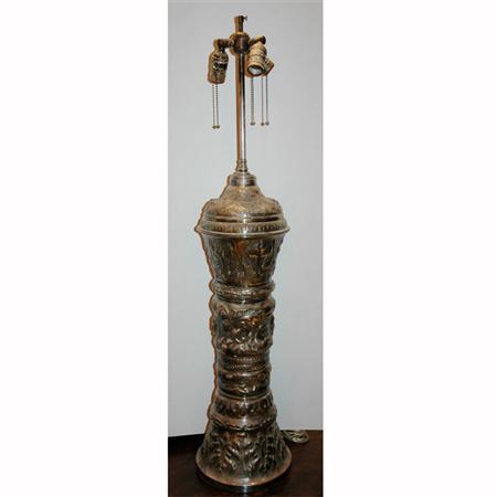 Baroque Style Silvered Metal Lamp