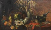 BAROQUE STYLE STILL LIFE OIL P