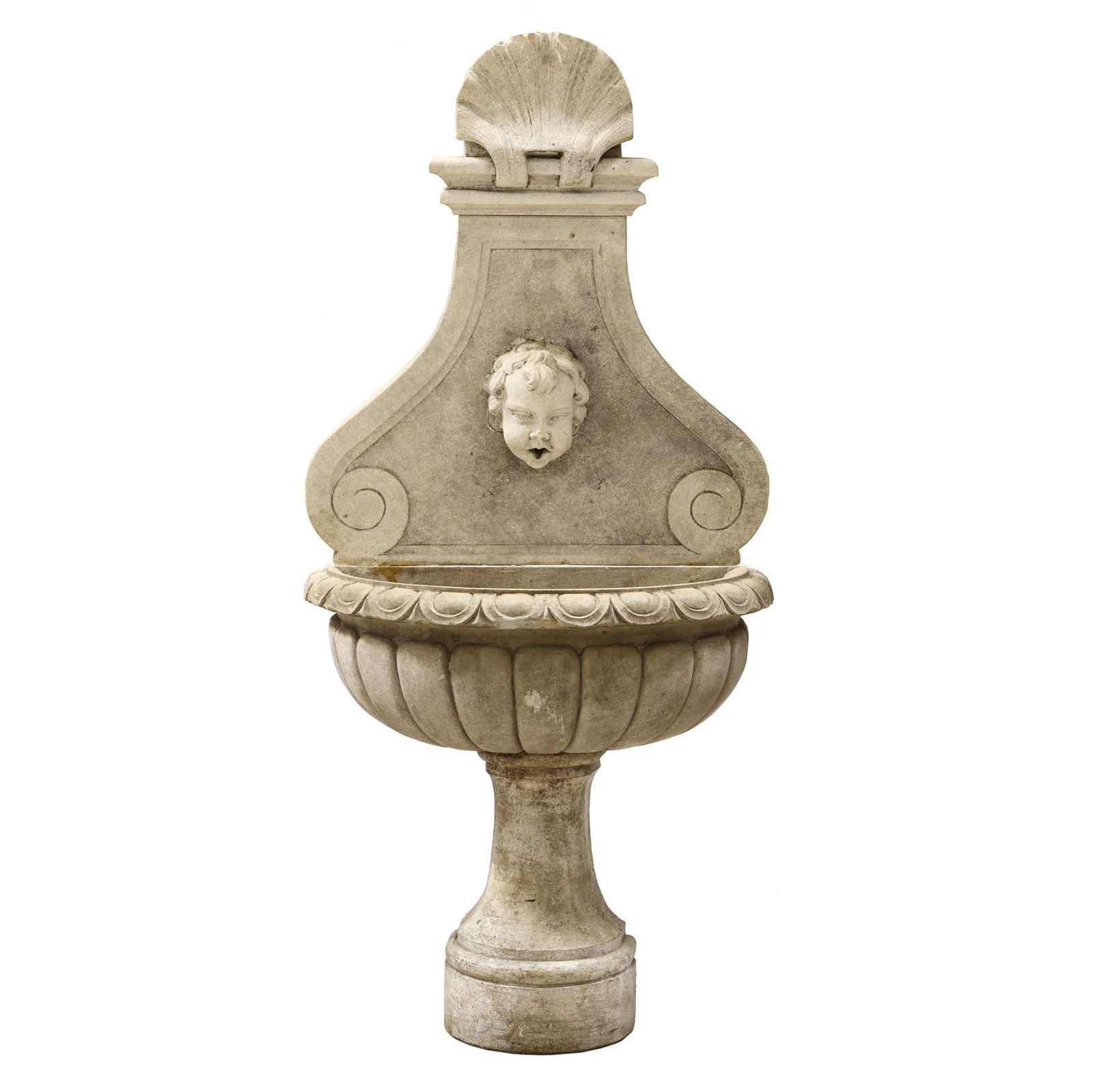 BAROQUE STYLE STONE WALL FOUNTAIN