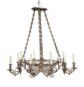 BAROQUE STYLE TEN-LIGHT PEWTER