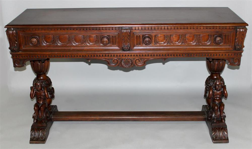 BAROQUE STYLE WALNUT TRESTLE